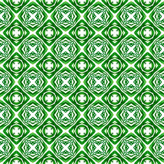 Watercolor summer ethnic border pattern. Green