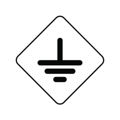 electric ground sign on white background	