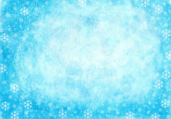 Watercolor blue christmas background