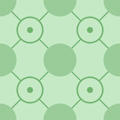 Abstract seamless background with green circles. Vector design.