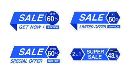 Sale tags vector badge set, promo tags