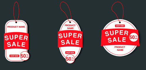 Sale Tags Vector Badge Set