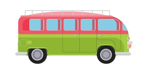 minibus motor home travel around the country. flat
