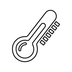 Thermometer, measure, meter, temperature, value, weather, level line icon. Outline vector.