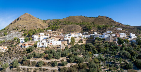 Obraz premium Lucainena, a town on a mountain in southern Spain
