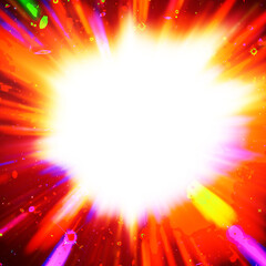 Colourful starburst explosion border with white copyspace centre. The elements of this image furnished by NASA.