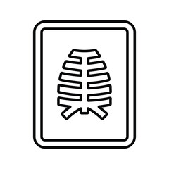 Skeleton, bones, x-ray, report outline icon. Line art design.