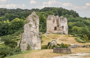 Fototapeta na wymiar Ruins of famous castle of the king Richard Lionheart. Chateau Gaillard, Normandy, Les Andelys, France. 