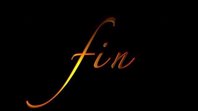 "Fin" title animation with alpha channel. Ending title card