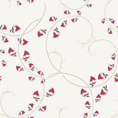 Cute floral pattern in the small flower. Abstract texture with scattered delicate branches in white background. Elegant repeating template for fashion prints  decor, wallpaper, fabrics