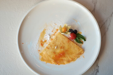 Delicious pancakes on the plate isolated breakfast