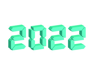 Happy New Year 2022 text design. Vector illustration of numbers.