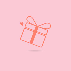 Vector gift wrapping for valentine's gift