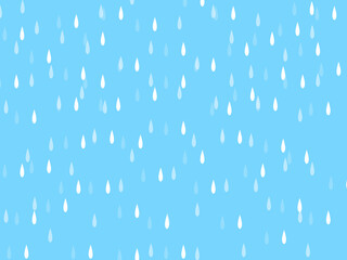 フラットな雨模様の背景【水色】