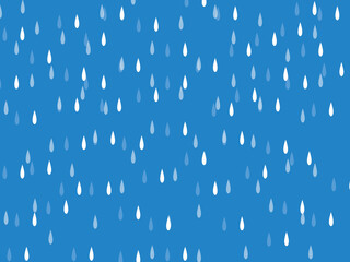 フラットな雨模様の背景【青】