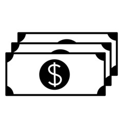 Money line dollar flat trendy icon vector illustration