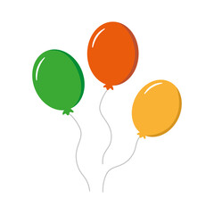 Obraz na płótnie Canvas balloon color icon isolated on the white vector background three