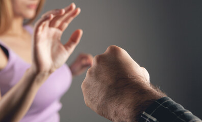 domestic violence. husband attacked wife with fists