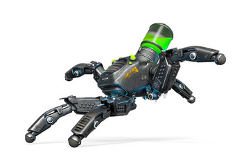 spider bot is landing after jump