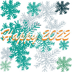 new year,happy new year,happy new year 2022,2022,snowflakes,holidays,happy holidays,snowflakes,snow, snow inscriptions,emerald,blue,green,gray,white