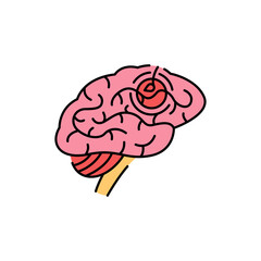 Stroke brain color line icon. Human diseases.