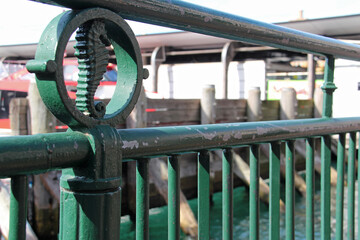 Obraz premium metal rail at circular quay in sydney (australia)