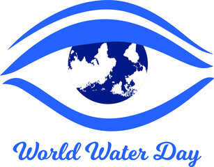 Fototapeta premium World water day illustration with nature and water drop