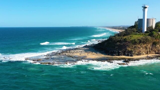Aerial view of Pt Cartwright, Sunshine Coast, Queensland, Australia