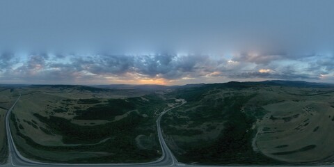 360 panorama track in the evening