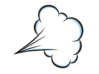 Comic style speed element. Bad smell smoke cloud isolated on white background.