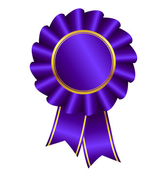 beautiful purple ribbon award with gold accents