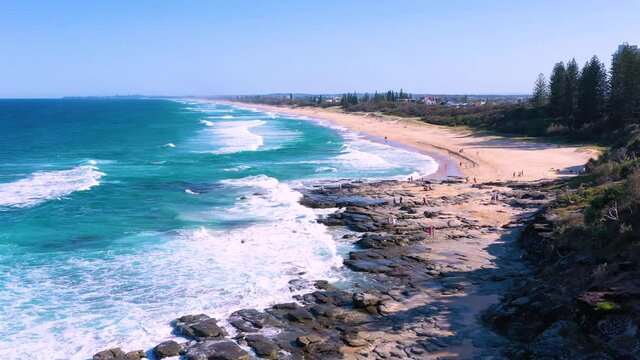 Aerial view of Pt Cartwright, Sunshine Coast, Queensland, Australia
