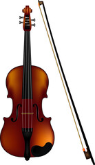 violin brown color in gread details