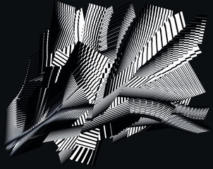 Abstract black and white background, creative geometric pattern.