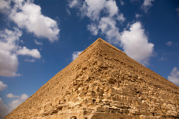 Fototapeta na wymiar The Great Pyramid of Giza close-up in Egypt