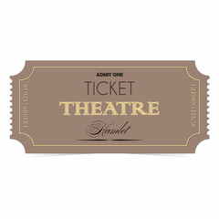 Theatre ticket vintage style brown