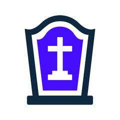 Grave, cemetery, epitaph, graveyard, stone, tomb, tombstone icon. Simple vector sketch.