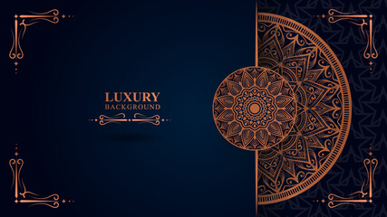Luxury mandala design background template for birthday and other holiday, print, poster, cover, brochure, flyer, banner	