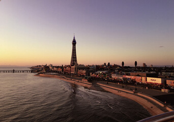 Fototapeta na wymiar Blackpool at dusk