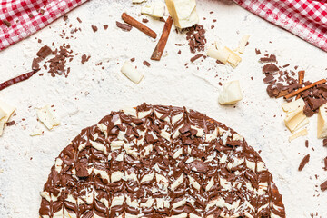 Delicious Pizza Classic Homemade Tomato Sauce Sausage Cheese Onion Meat Pasta Shrimp Restaurant Menu Gourmet on a wooden table