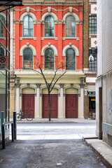 Fototapeta na wymiar Old buildings from alley in Toronto Canada