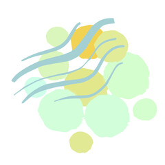 Abstract Hand drawn  Shape.Doodle paint brush strokes, boho wall inspiration.