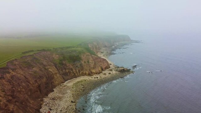Cliffs and beach at Blackhall Rocks and Cromdon Dene Beach