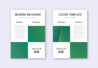 Business cover design template set. Green abstract