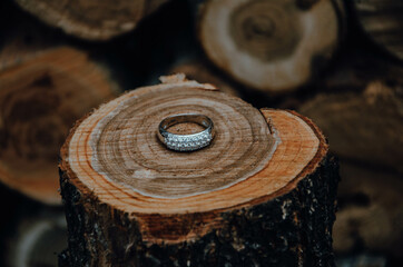 jewelry on a wood background