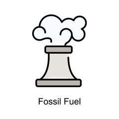 Fossil Fuel vector fill outline icon. Illustration style EPS 10 file format