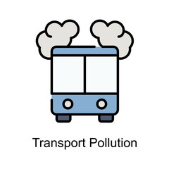 Transport Pollution vector fill outline icon. Illustration style EPS 10 file format
