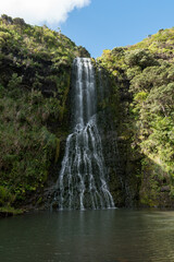 Fototapeta na wymiar Landscape Scenery of Karekare Waterfalls Auckland, New Zealand; Regional Park