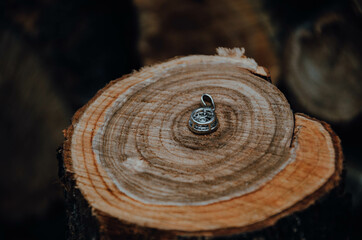 jewelry on a wood background