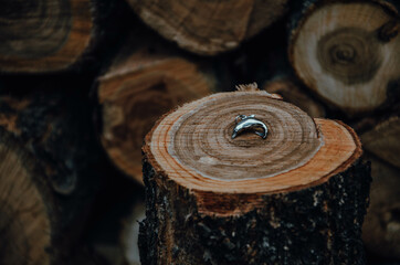 jewelry on a wood background